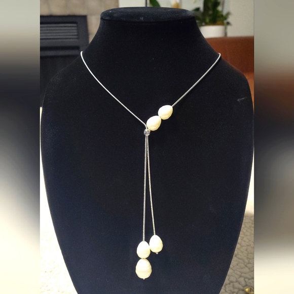 Chico's LONG Necklace silver plated - Picture 3 of 7